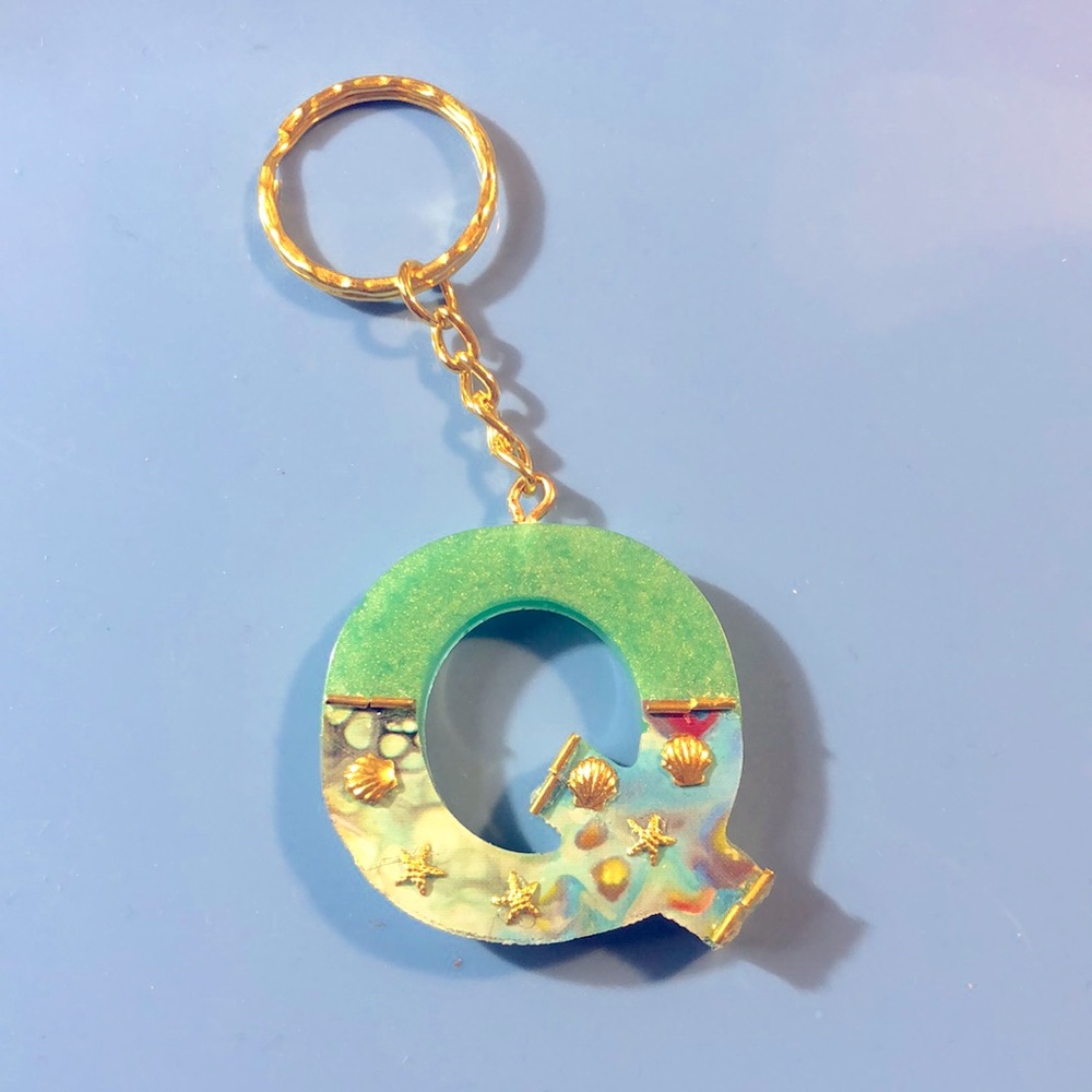 A Fun Aquatic “Q”Keychain Hand made